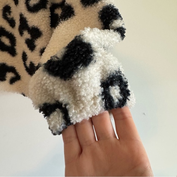 Loft Leopard Print Sherpa Snap Collar jacket size XS - Picture 5 of 7